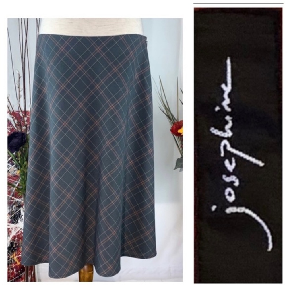 Josephine gray plaid A-line skirt.